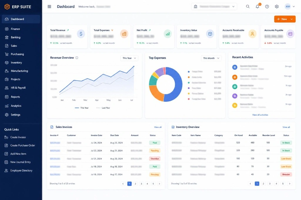 ReachSkyline ERP Dashboard Preview